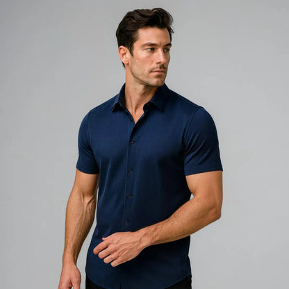 Camicia Aderente a Maniche Corte